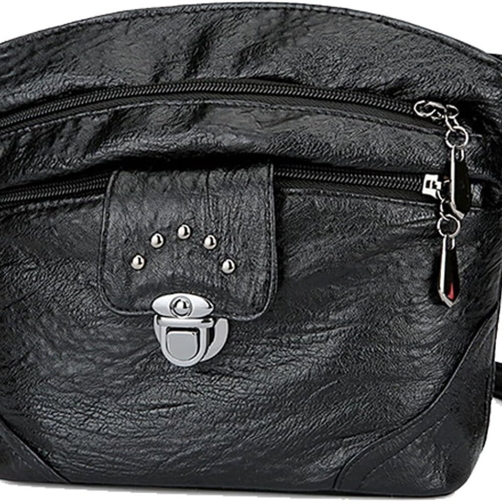 Small Crossbody Purse Faux Leather Adjustable Strap Multi-pocket For Women
